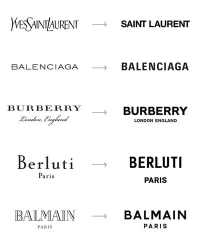 Logos Saint Laurent Balenciaga Burberry Berluti Balmain
